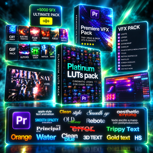 Ultimate Bundle Editors Exclusive Pack 2026 ClashiVFX — Pack completo con títulos, VFX, LUTs y plugins para editores profesionales