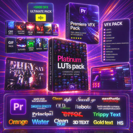 Ultimate Bundle Editors Exclusive Pack 2026 ClashiVFX — Pack completo con títulos, VFX, LUTs y plugins para editores profesionales